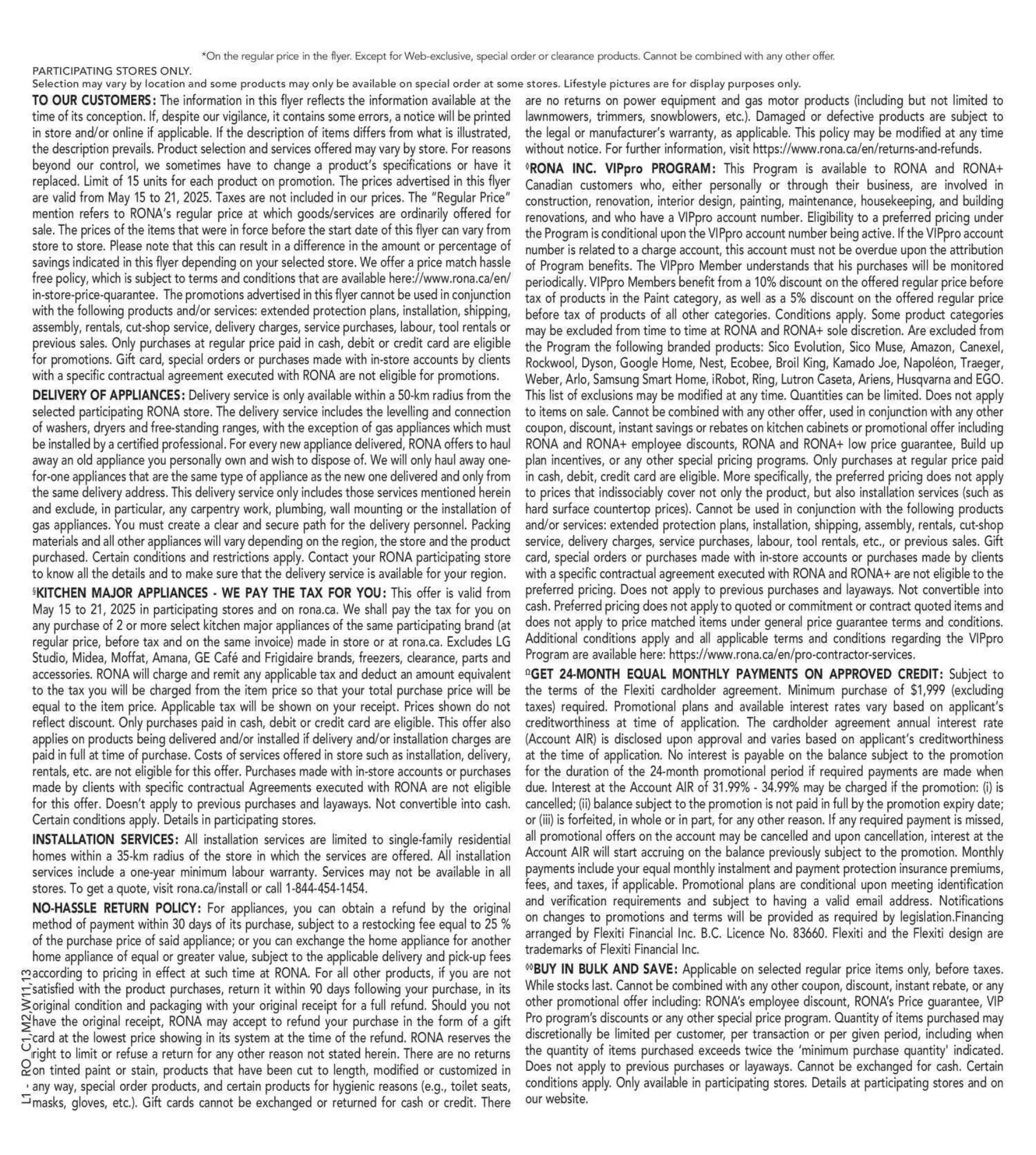 RONA flyer - 15-05-2025