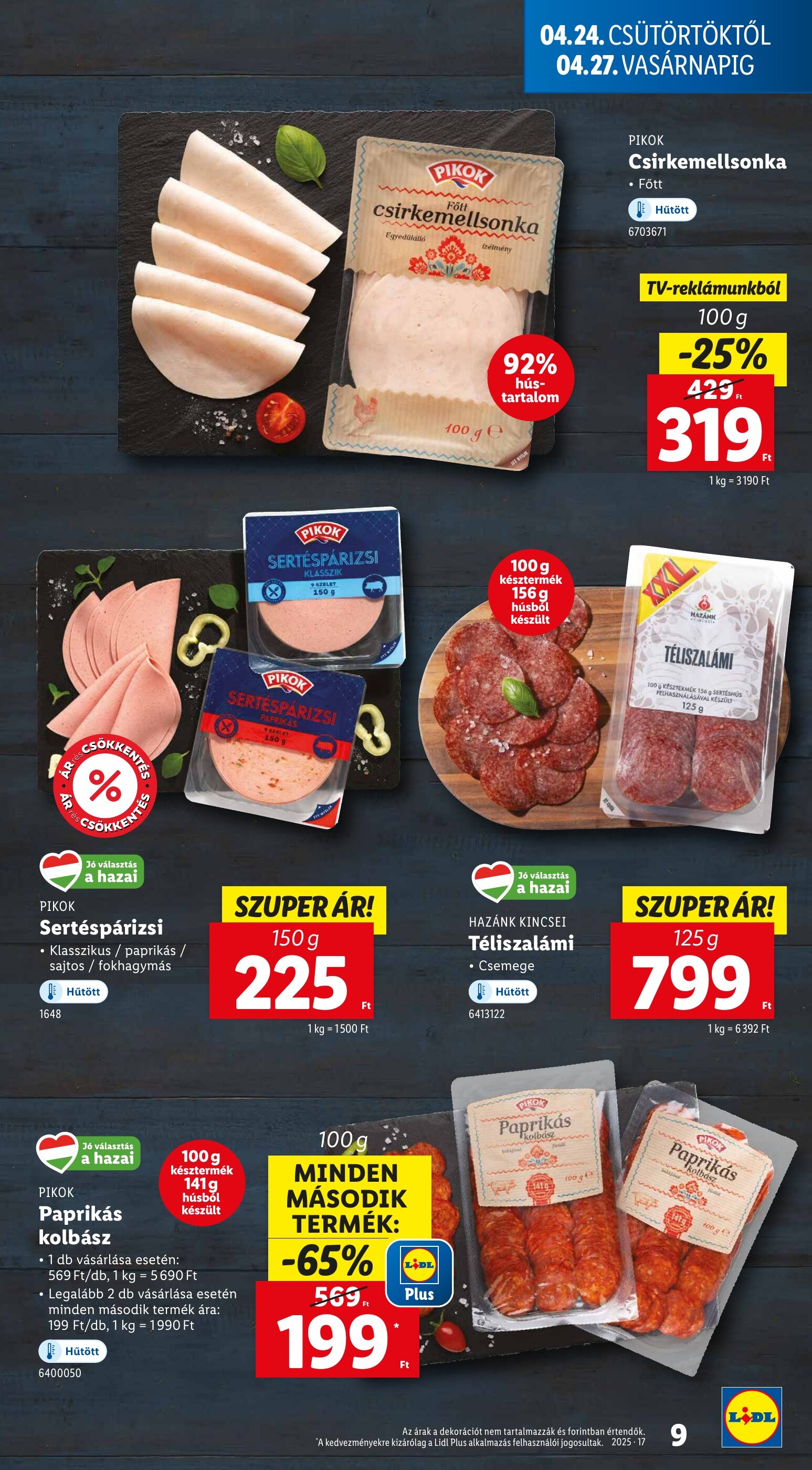Lidl akciós újság hét 17 - 24-04-2025 ( érvényes 24-04-2025-tól 29-04-2025-ig)