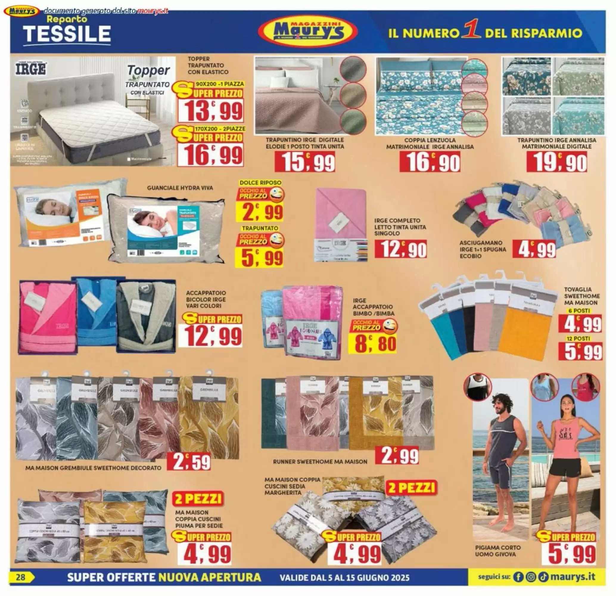 Volantino Maury's - 05-06-2025 ( dal 05-06-2025 fino al 15-06-2025)