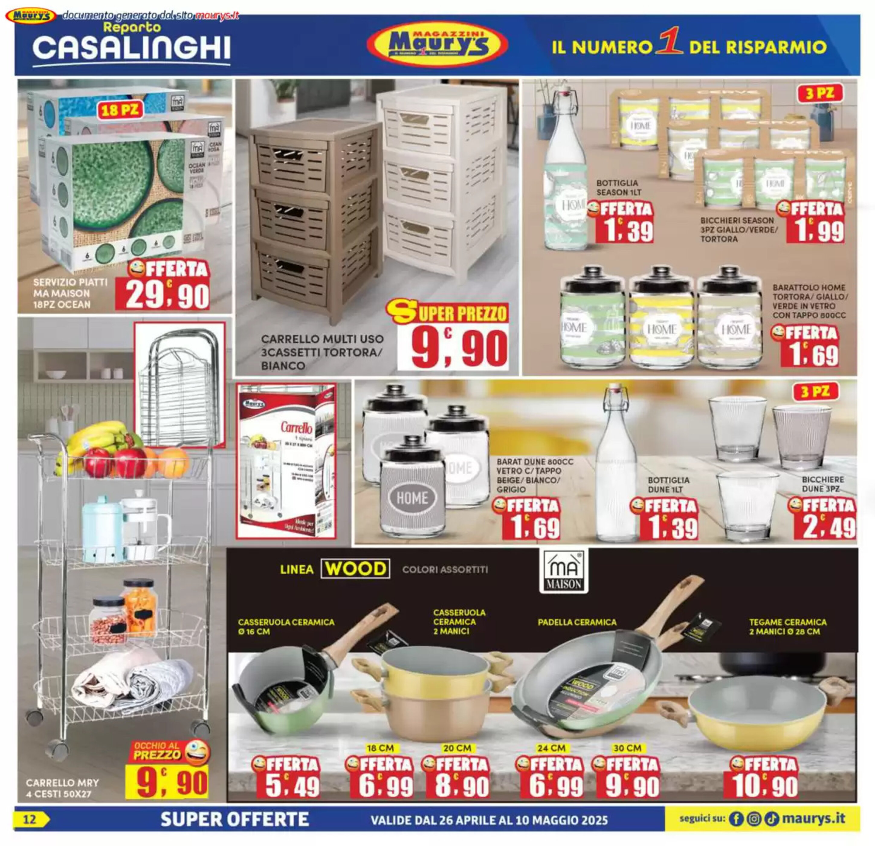 Volantino Maury's - 26-04-2025 (è valido dal 26-04-2025 fino al 10-05-2025)