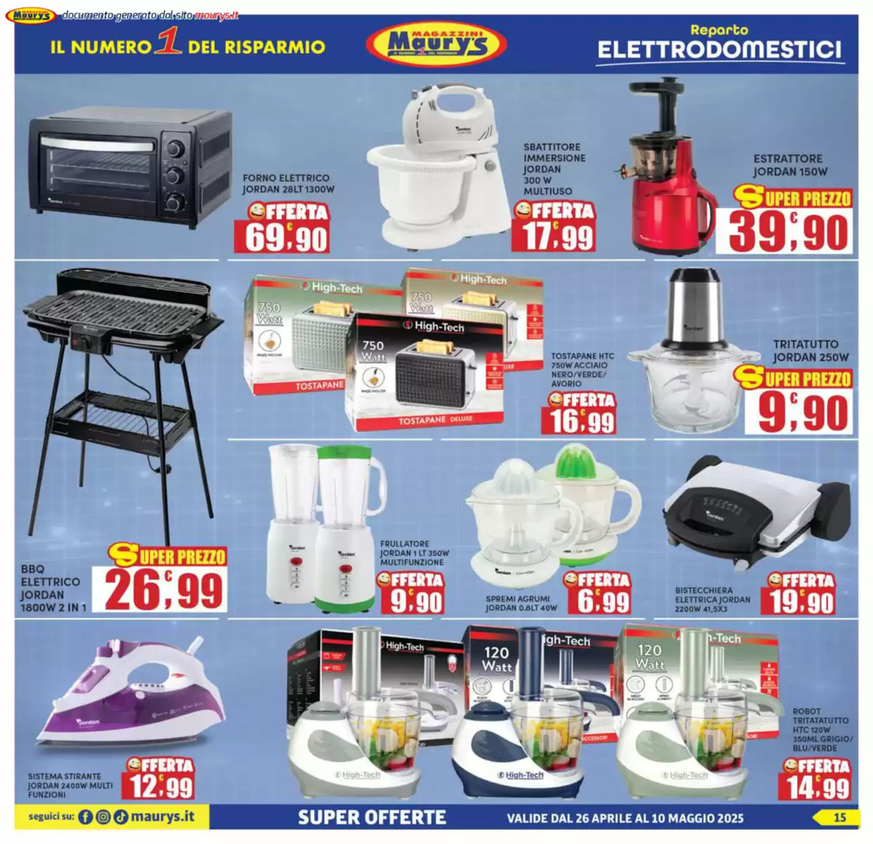 Volantino Maury's - 26-04-2025 (è valido dal 26-04-2025 fino al 10-05-2025)