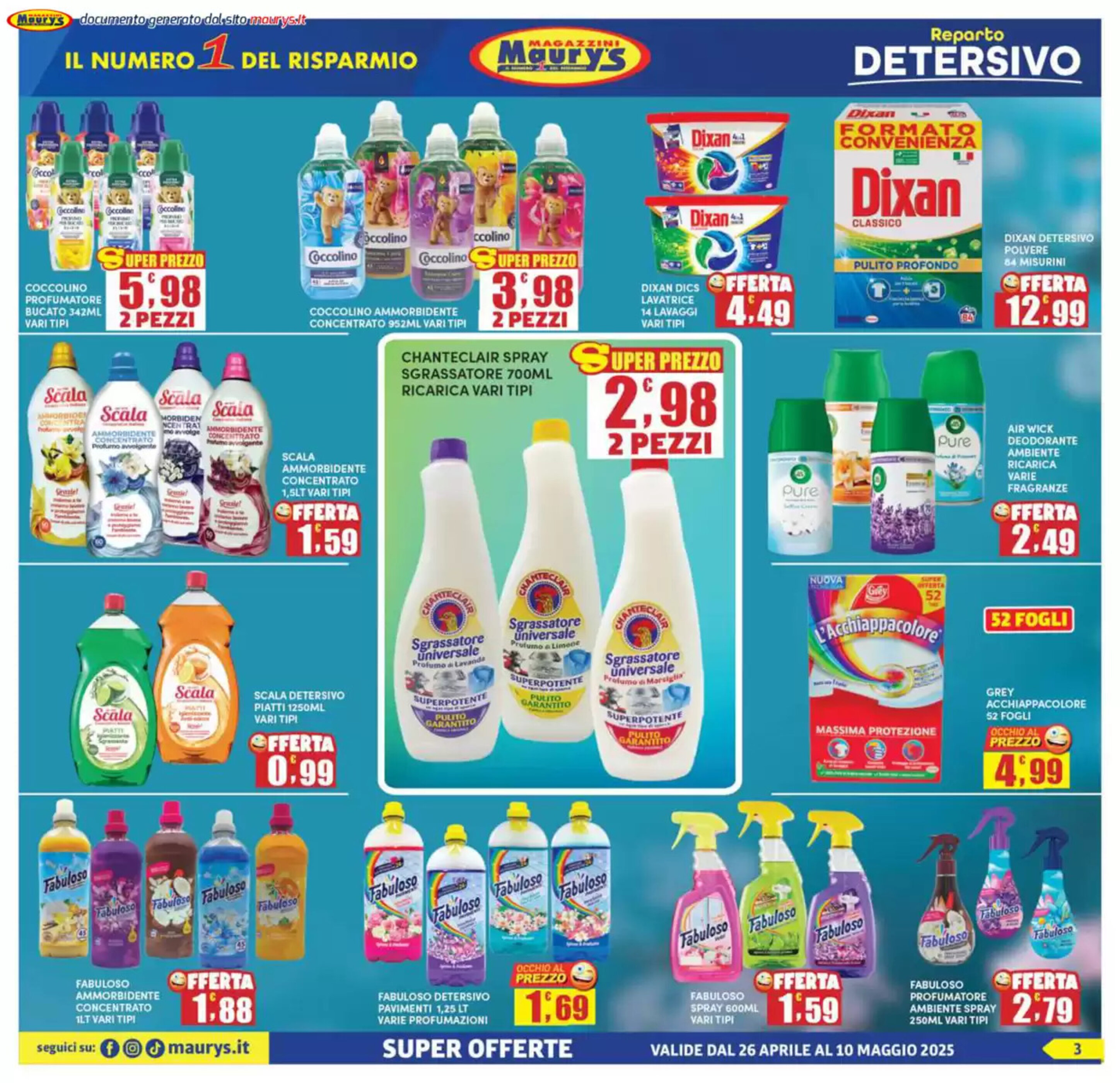 Volantino Maury's - 26-04-2025 (è valido dal 26-04-2025 fino al 10-05-2025)