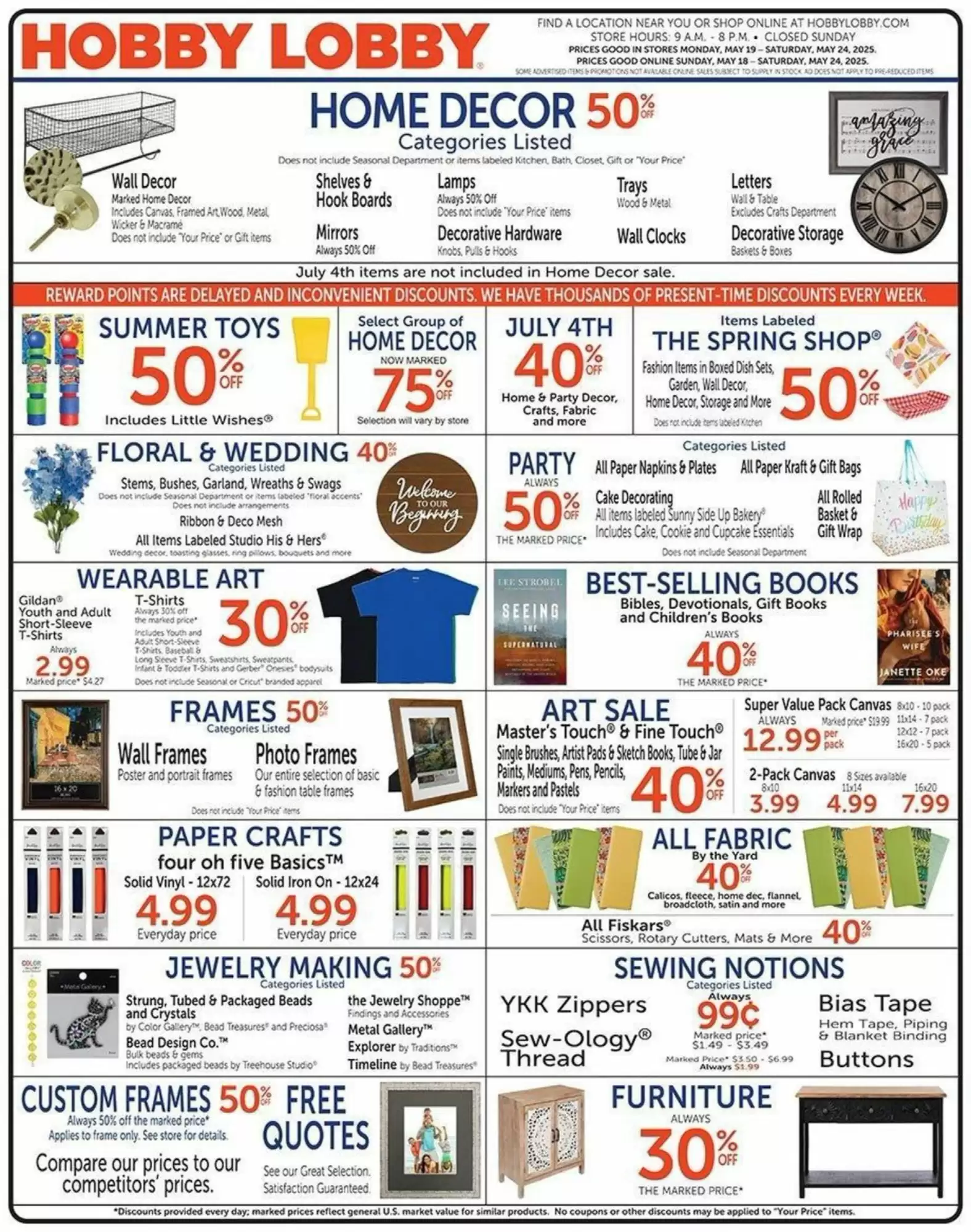 Hobby Lobby Weekly Ad week 21 - 19-05-2025 (19-05-2025 24-05-2025) | 1