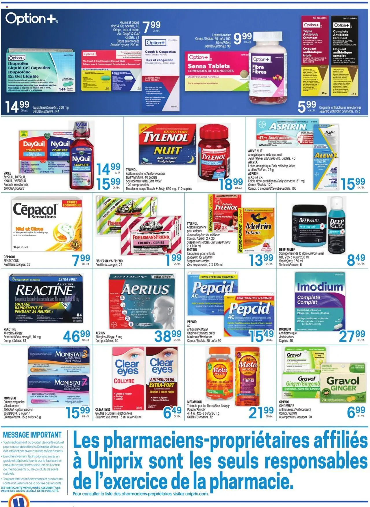 Uniprix flyer from Uniprix Sante - QC