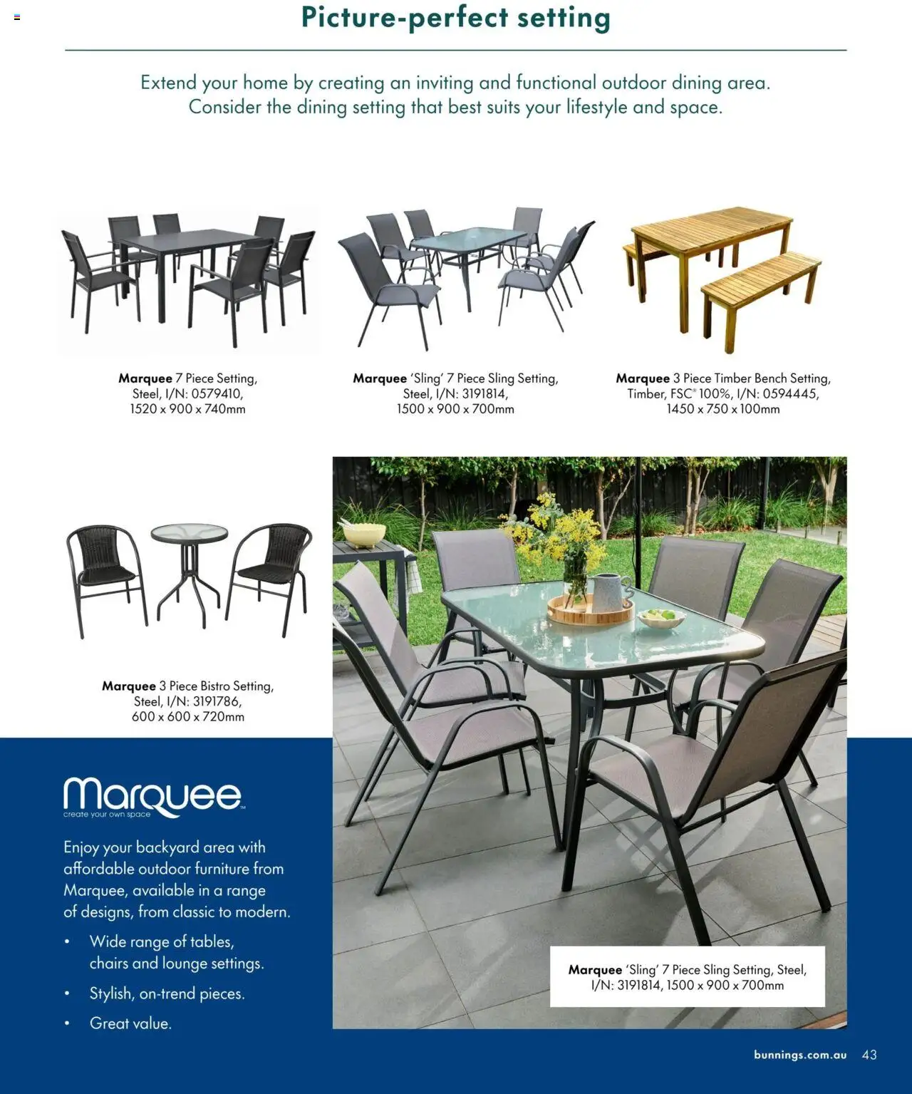 Bunnings Warehouse Outdoor Living Range Book 2024 /25