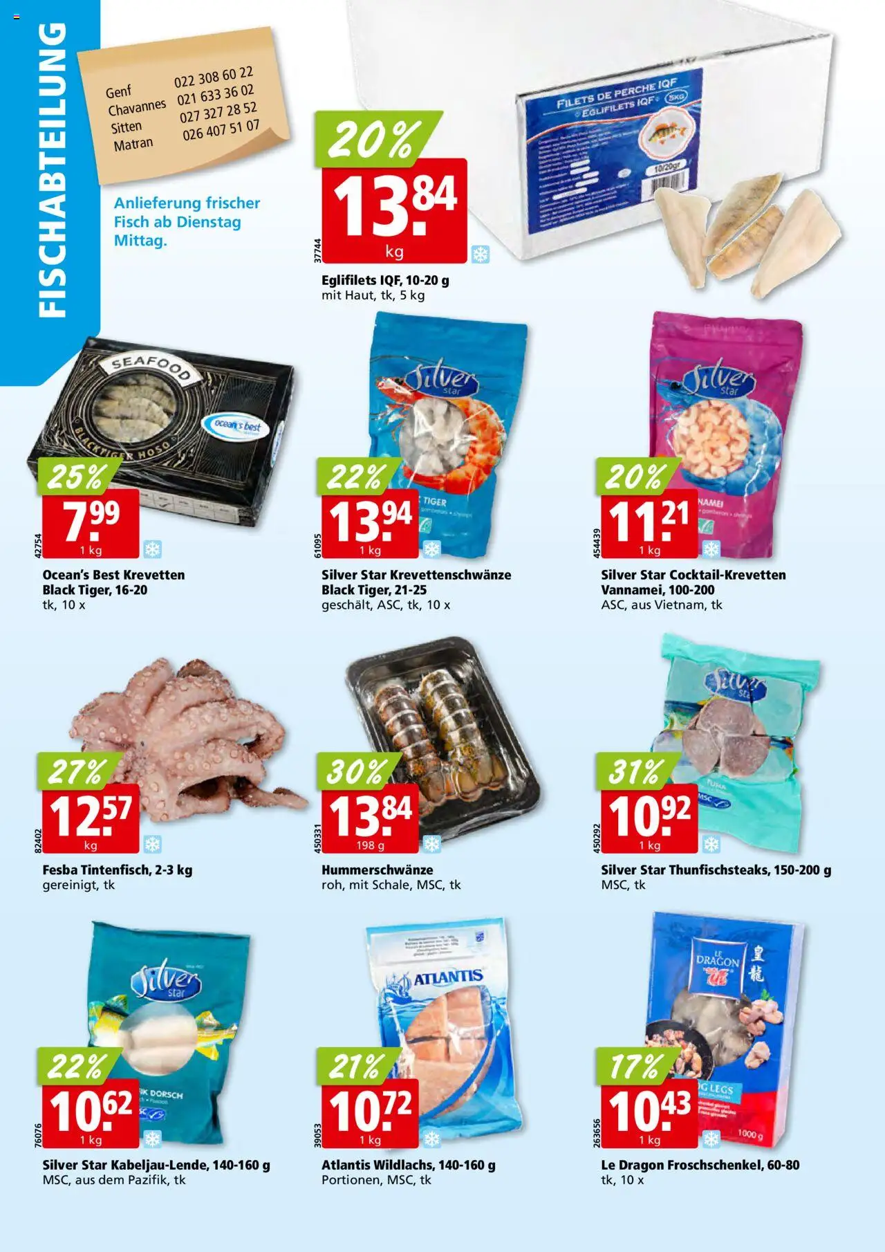 Aligro Aktionen - Chavannes, Matran, Genf, Sitten