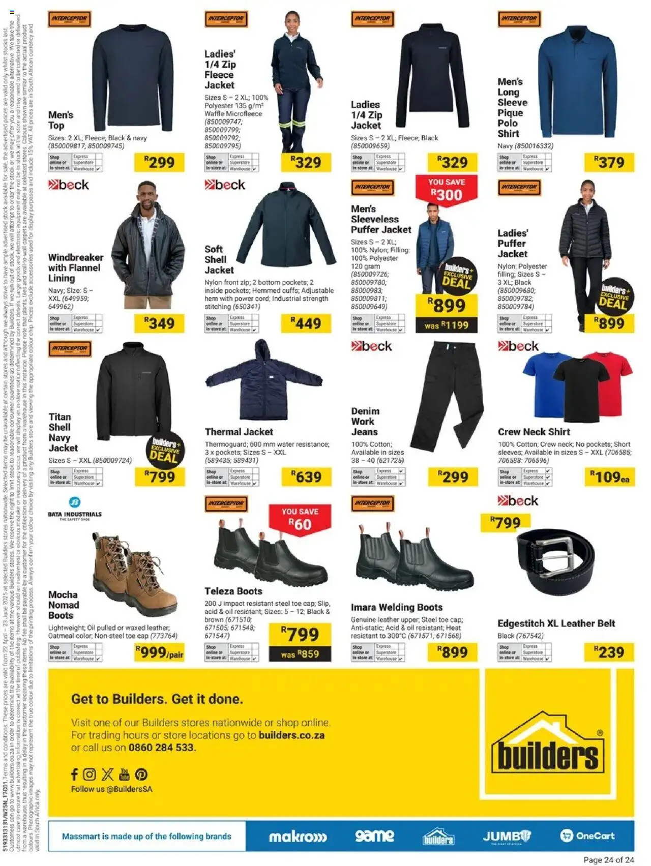 Builders Specials