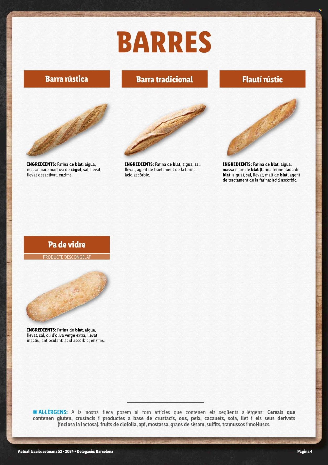 Folleto: INGREDIENTES PAN BARCELONA CAT