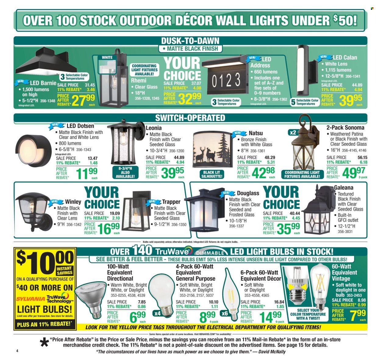 Menards Ad: 11% Rebate Sale