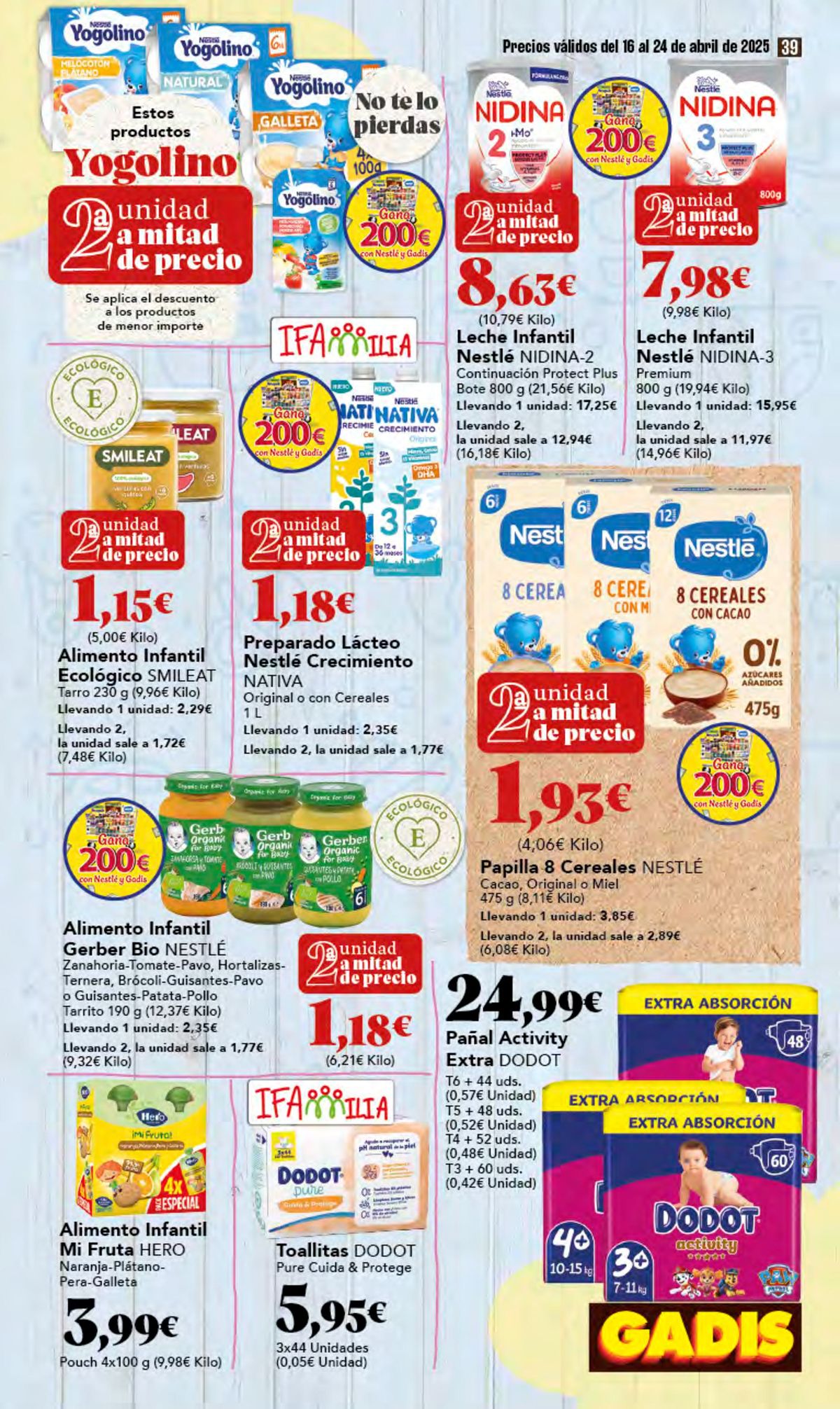 Catálogo Gadis | Precios válidos del 16 al 24 de abril